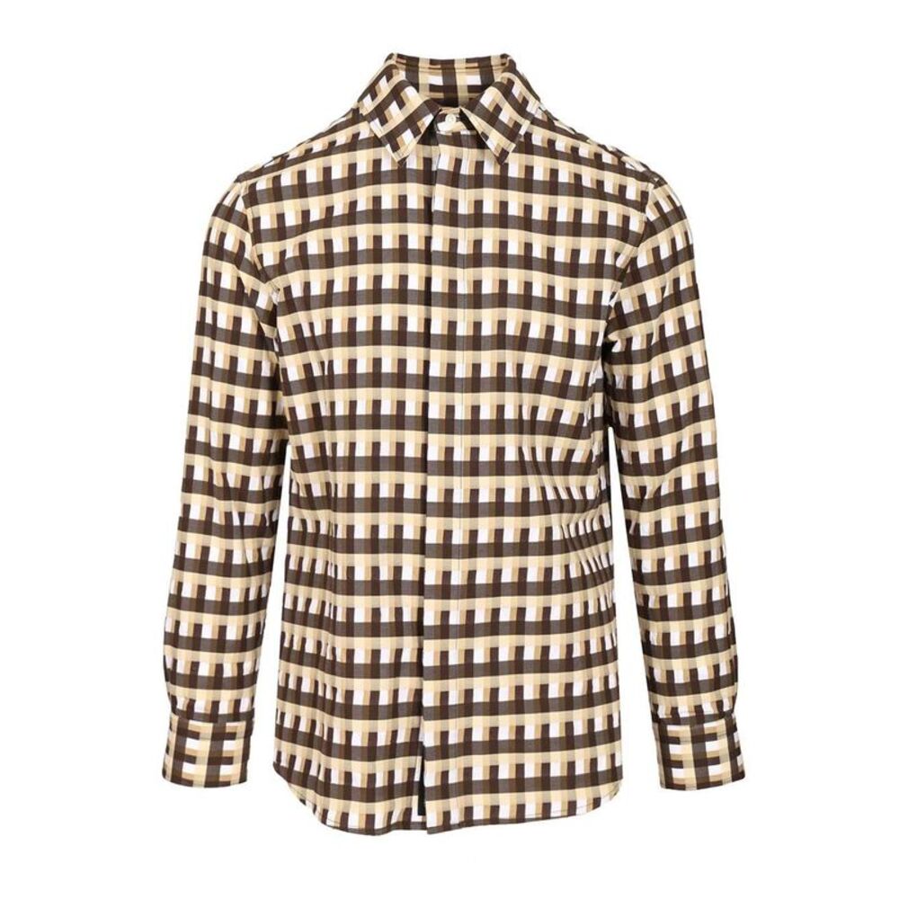 Bottega Veneta Men Checked Shirt
